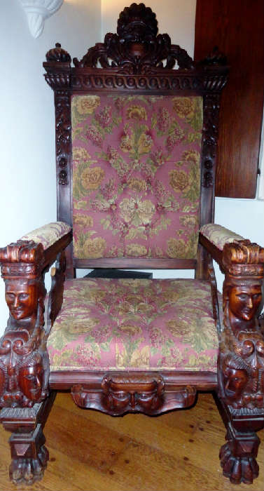 hand carved queens chair from Indonesia