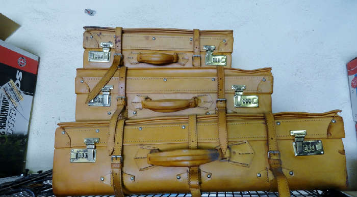 great leather vintage luggage