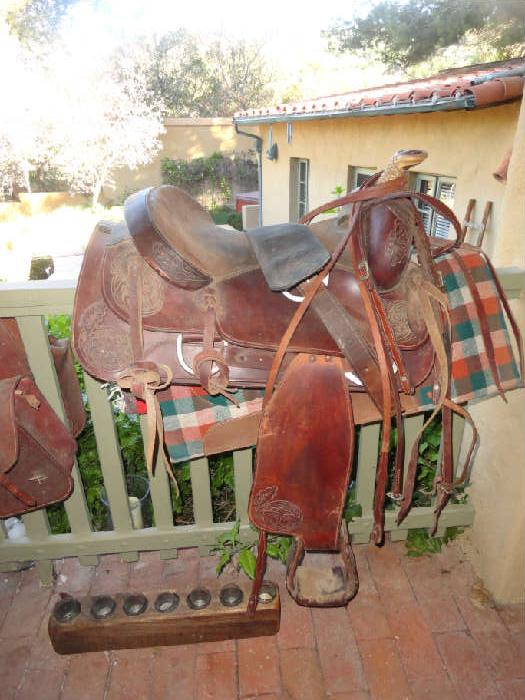 nice old handtooled sadle