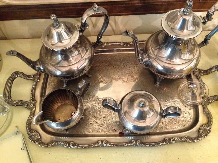 W. M. Rogers silver tea set