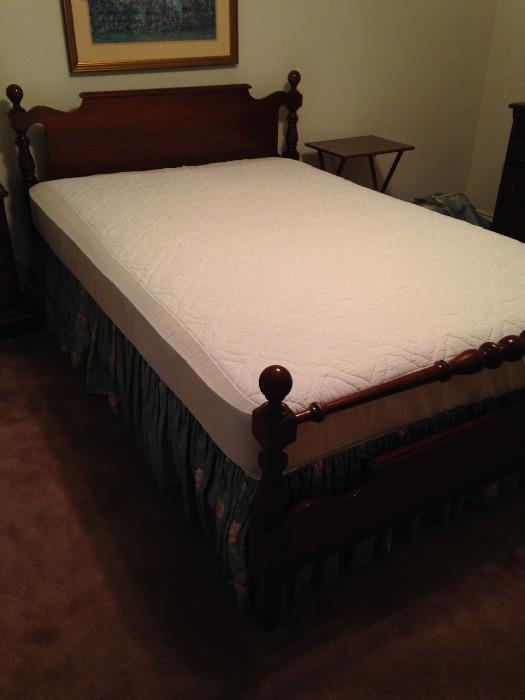 Full size solid mahogany bed and mattress is for sale