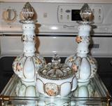 Antique Crystal and Milk Glass 