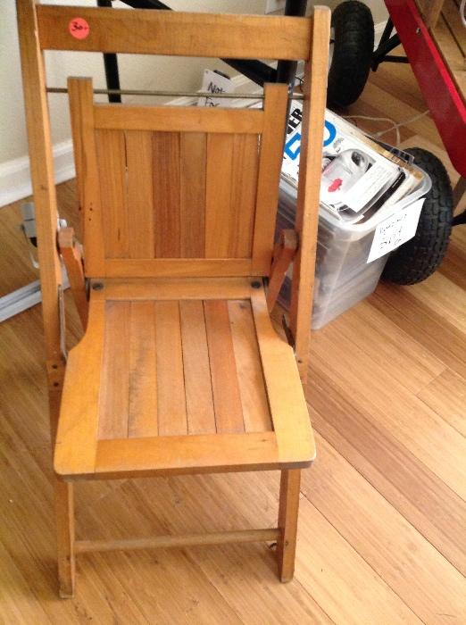 Child's wooden folding chair
