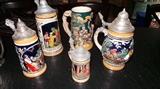 ASSORTED GERMAN BEER STEINS