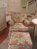 Slip cover style occasional chair & ottoman by Lee Industries