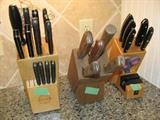 Knife sets including a J.A. Henckels set with built-in blade sharpener 
