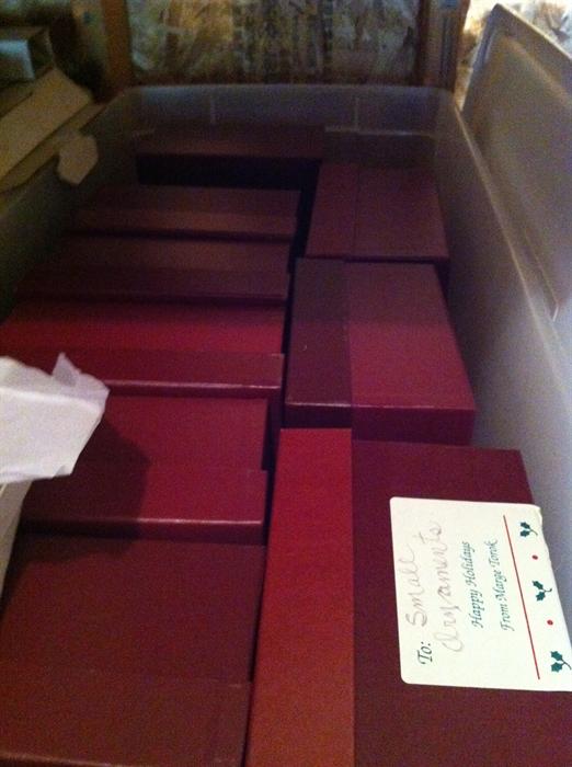 Over 20 Boxes of Complete Danbury Mint Gold Ornaments!