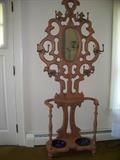 Victorian English hall tree, possibly chestnut, $250.00