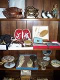 2 1900's bronzed nurse's hats, 2 in original, pristine condition, ladies sterling, s.plate, enamel mirrors & brush/comb sets