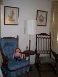blue chair $75.00, rocker $150.00