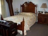 Antique bed $350.00, trunk $150.00, wash stand $225.00