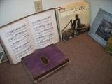 2 leather bound sheet music books
