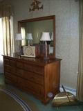 Zenith radio $30.00, maple dresser/mirror $150.00