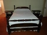 Full size Ethan Allen bedroom suite.  Two night stands, long dresser    Desk w/ chair.   $200 for all Colonial/Country~ brass details