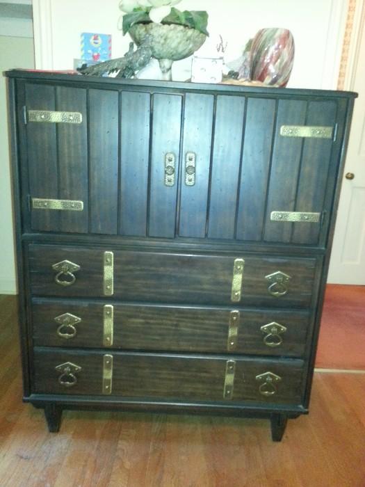 Dark wood chest of drawers    $45