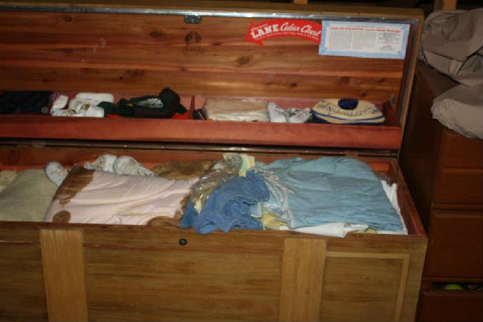 LANE CEDAR CHEST FULL OF VINTAGE BABY CLOTHES