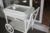 WICKER SERVING CART