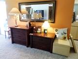 Chests of Drawers, Lamps, Hassock (storage underneath) Large Wall Mirror