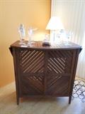 TEAK BAR,wine rack and 2 shelves on back side