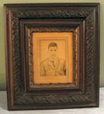 Original Pencil Portrai early 1900 Oak Frame