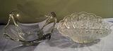 Huge Daum Crystal Bowl & Fan Shaped Bowl