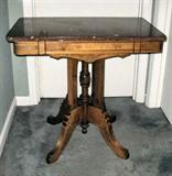 Brown Marble Top Victorian Table