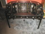 Beautiful Black Oriental Desk with Apliques