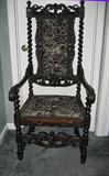 Large Carved Cherub Chair