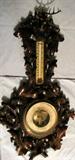 Black Forest Carved Deer-Head Barometer