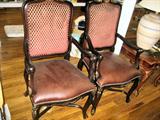 Pair Leather and wood Chairs
