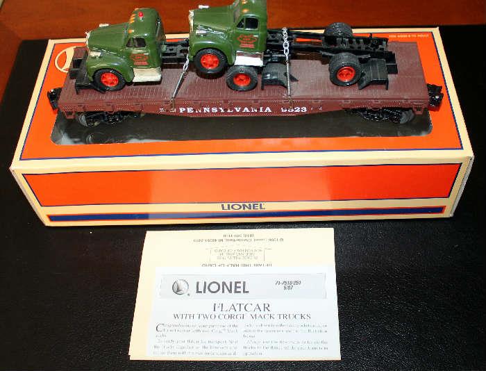 Lionel Trains Flat Car With Mack Trucks