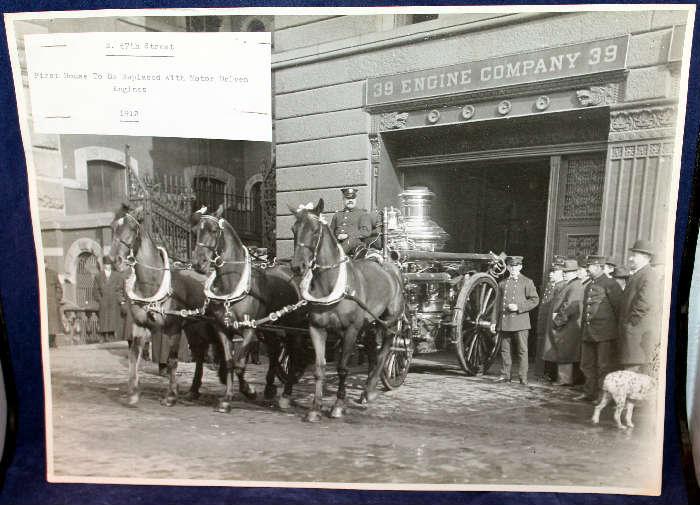 Original Photograph c1912 First Firehouse to be replaced with motor driven engines