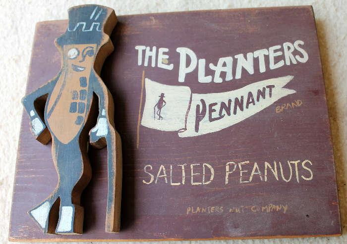 Original c1930's Planters Peanuts Sign