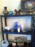 Scottie Bookends, Van Briggle, Cut glass
