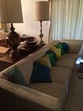 Couch and throw pillows