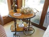Magnificent Burl tea cart