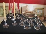 punch bowl  , candle sticks