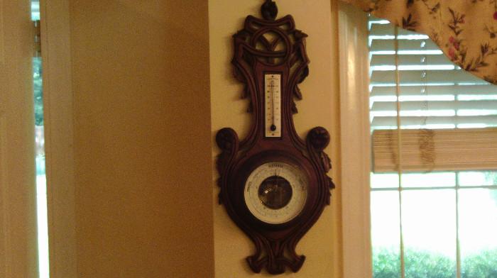 European hand-carved barometer... useful and beautiful!