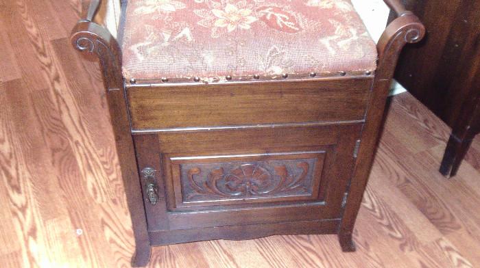 Antique piano bench (top lifts for music storage).