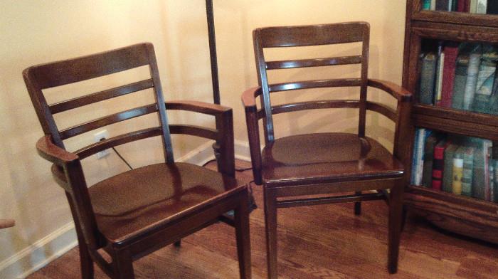 Great pair of antique jury chairs!