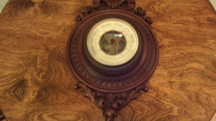 Another barometer with hand carved adornments!