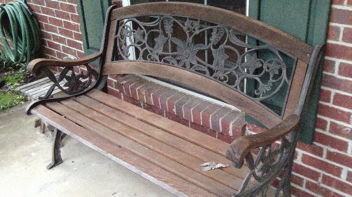 Nice wood and iron park bench!