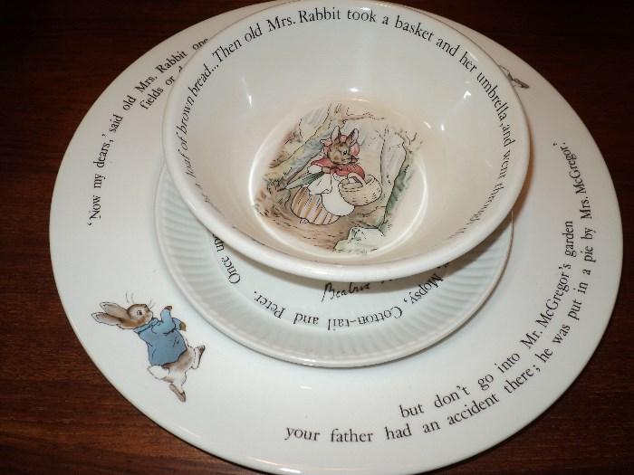Mint condition Beatrice Potter "Peter Cottontail" dishes!
