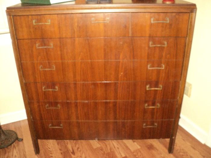 Another pic of the nice Mid-Century Modern chest of drawers!  Pulls are great!