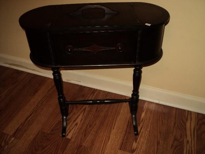 Sewing cabinet on stand belonging to seller's grandmother!