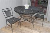 Wrought iron table and chairs
