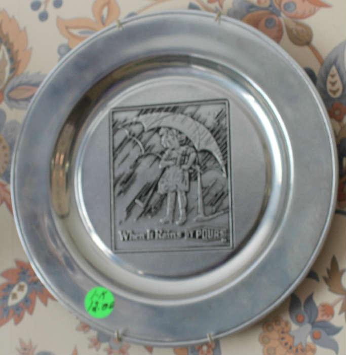 Morton salt pewter plates.