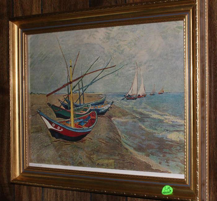 Lovely ship picture and beautiful frame.