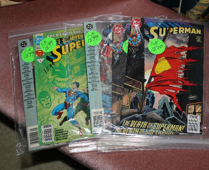 The Death of Superman comic books.