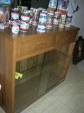 BACK BAR W/GLASS DOORS & 2 DRAWERS
